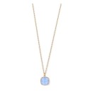 Victoria Rose gold color blue stoned necklace