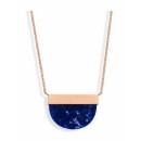Victoria Rose gold colored blue patterned necklace
