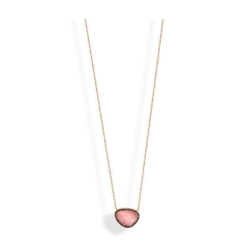Victoria Rose gold-colored necklace with pink stones