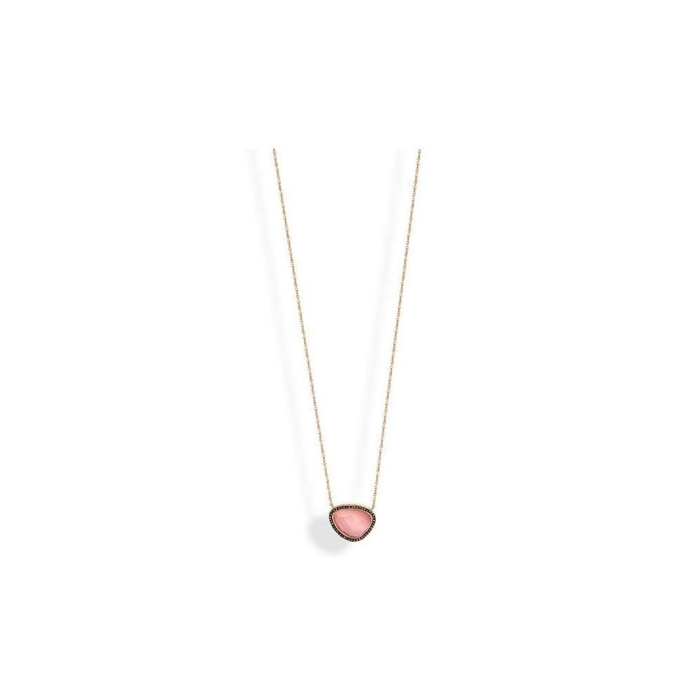 Victoria Rose gold-colored necklace with pink stones
