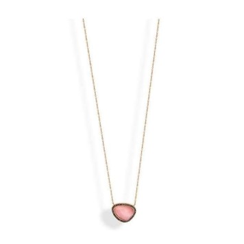 Victoria Rose gold-colored necklace with pink stones