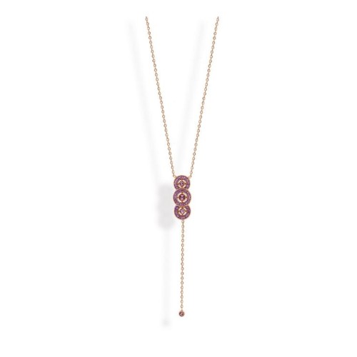 Victoria Rose gold-colored pink stone necklace