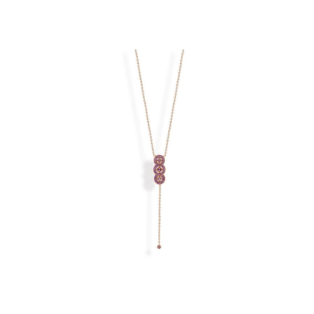 Victoria Rose gold-colored pink stone necklace