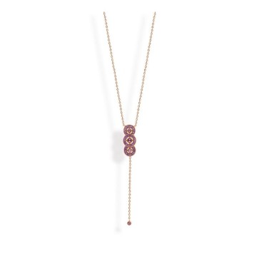 Victoria Rose gold-colored pink stone necklace
