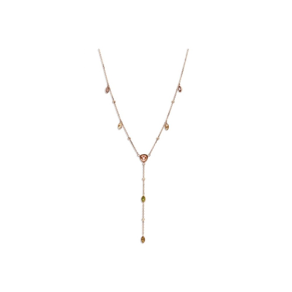 Victoria Rose gold colored colorful stone necklace