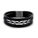 Victoria Black Men's Leather Bracelet