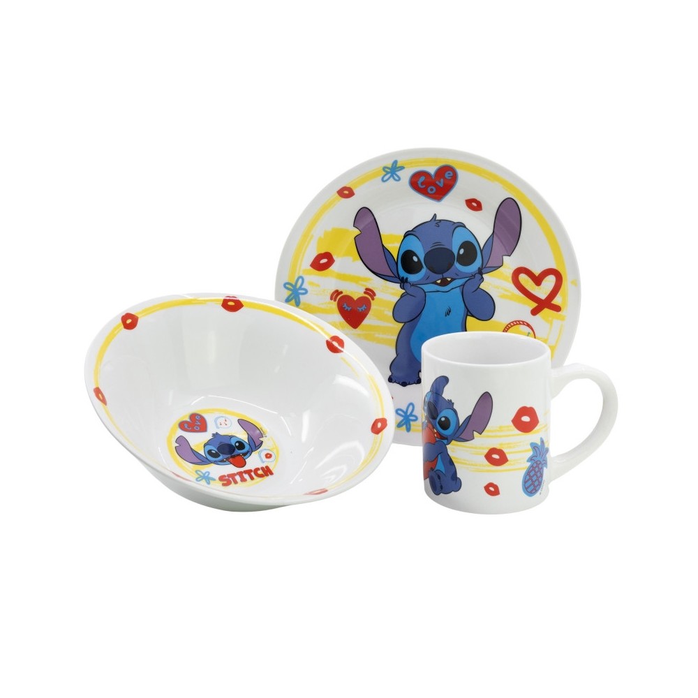 Disney Lilo and Stitch Heart porcelain tableware in gift box II. class