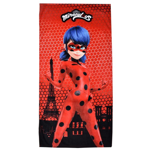 Miraculous Ladybug Paris bath towel, beach towel 70x140cm II. class