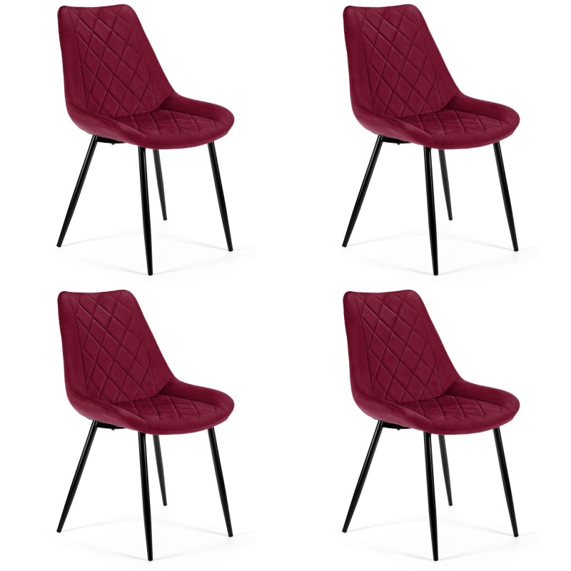 4x KRZESŁO SJ.0488 BURGUND