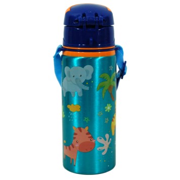 Jungle Jungle, Animal aluminum bottle with carabiner 600 ml