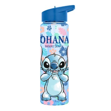 Disney Lilo and Stitch Ohana plastic straw bottle 600 ml
