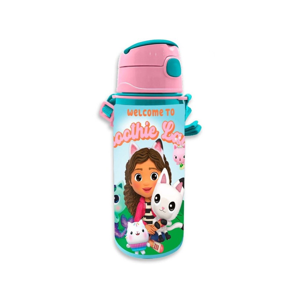 Gabby's Dollhouse Smoothie Land aluminum bottle with hook 600 ml