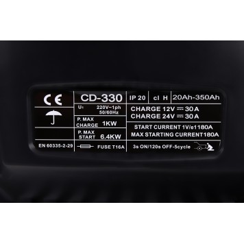 Prostownik z rozruchem 180A 12/24V KD1901