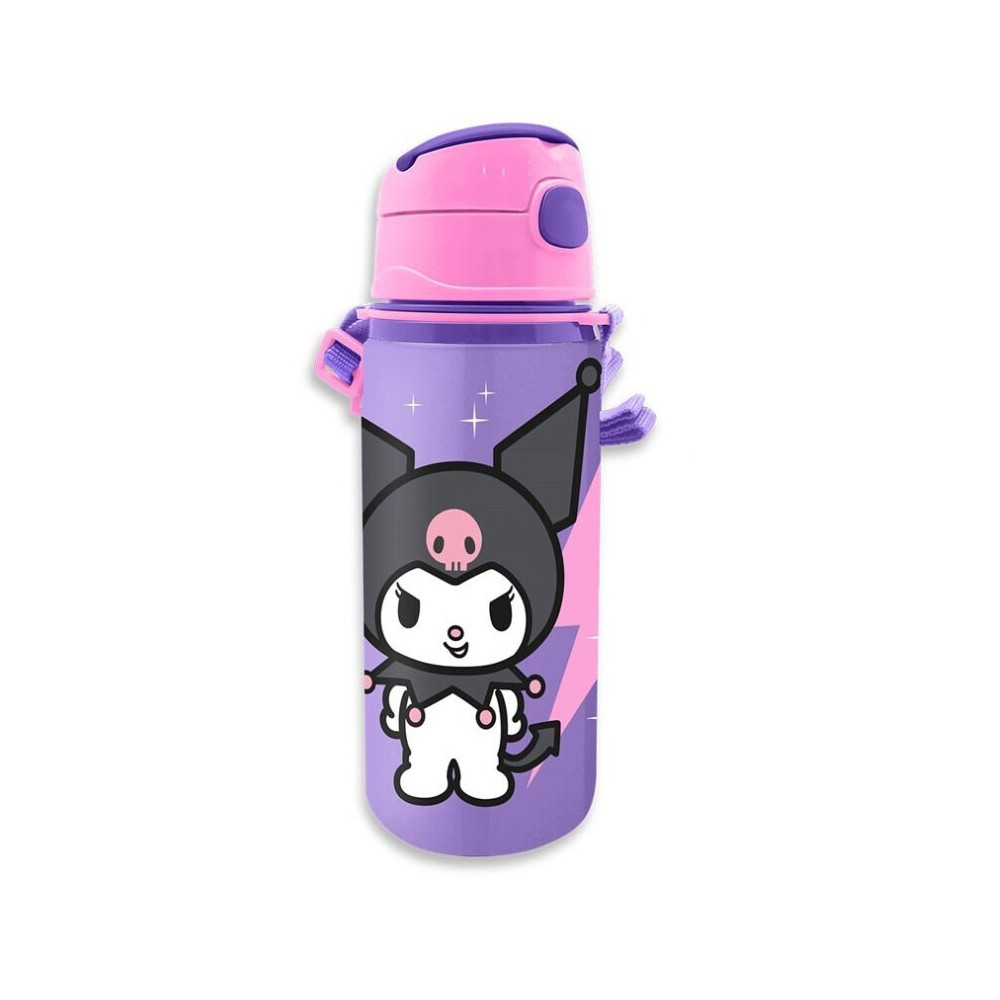 Hello Kitty Kuromi aluminum straw bottle with carabiner 600 ml