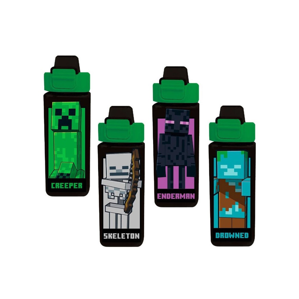 Minecraft square plastic water bottle 500 ml