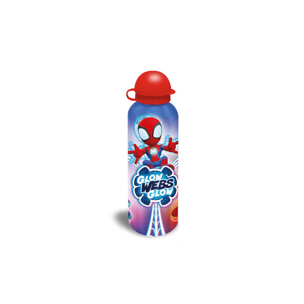 Spiderman Glow Web aluminum bottle 500 ml