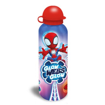 Spiderman Glow Web aluminum bottle 500 ml