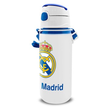 Real Madrid Emblem aluminum straw bottle with carabiner 600 ml