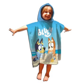 Bluey Sandcastle beach towel poncho 55x110 cm (Fast Dry)