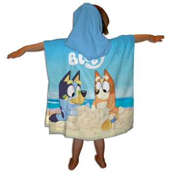 Bluey Sandcastle beach towel poncho 55x110 cm (Fast Dry)