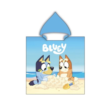 Bluey Sandcastle beach towel poncho 55x110 cm (Fast Dry)