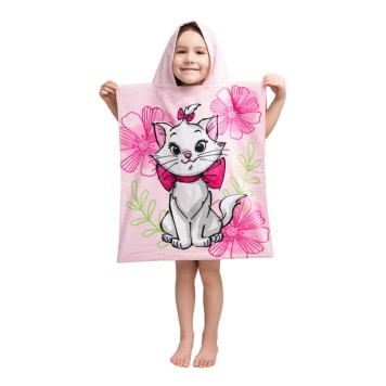 Disney Marie Pink Flower beach towel poncho 50x115cm