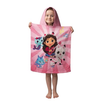 Gabby's Dollhouse Guitar beach towel poncho 50x115 cm