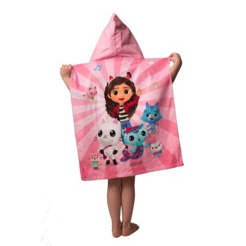 Gabby's Dollhouse Guitar beach towel poncho 50x115 cm