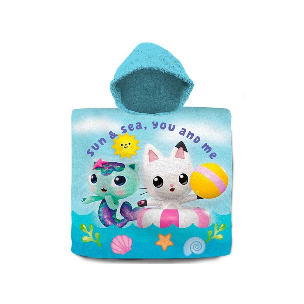 Gabby's Dollhouse Sun and Sea beach towel poncho 60x120 cm