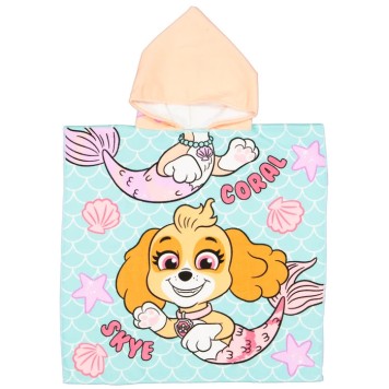 Paw Patrol Mermaid Beach Towel Poncho 60x120 cm (Fast Dry)