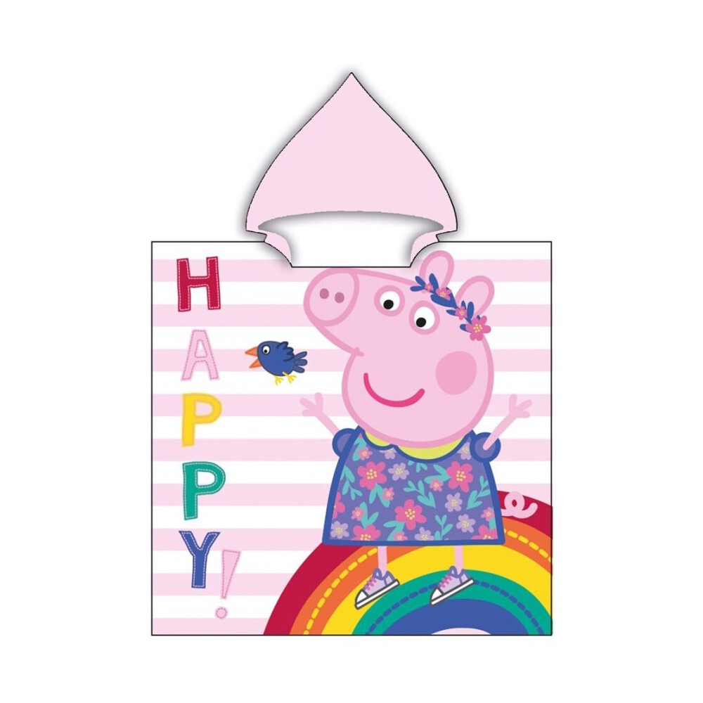 Peppa Pig Happy  beach towel poncho 55x110 cm (Fast Dry)