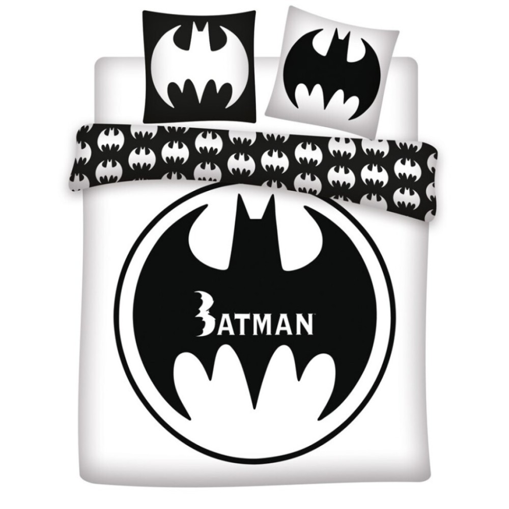 Batman White double, double duvet cover 240×220cm, 65x65 cm
