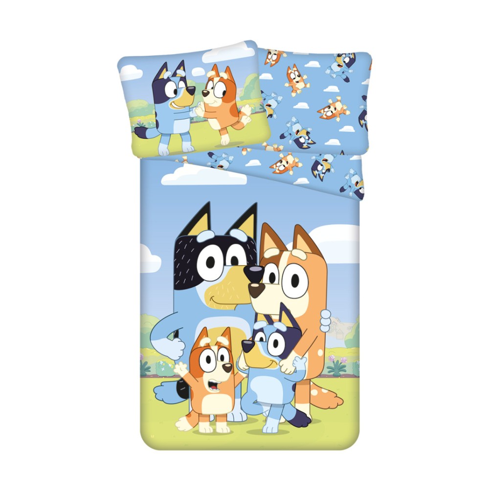 Bluey Happy Family bedding set 140×200cm, 70x90 cm