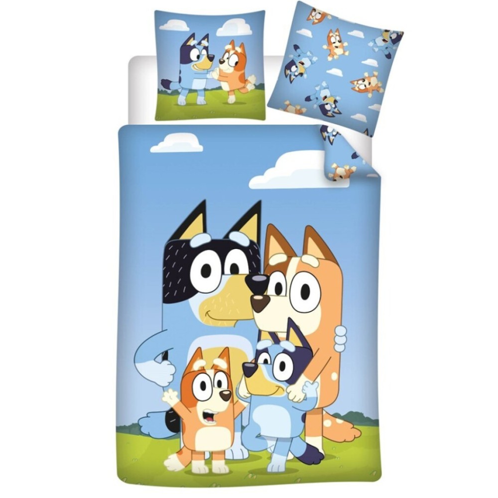 Bluey Hugging Heelers bedding cover 140×200cm, 65×65 cm