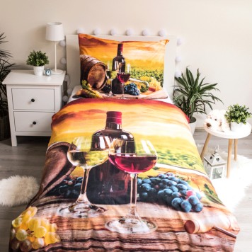 Wine Nature Bedding Set 140×200cm, 70×90 cm