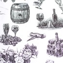 Wine Nature Bedding Set 140×200cm, 70×90 cm