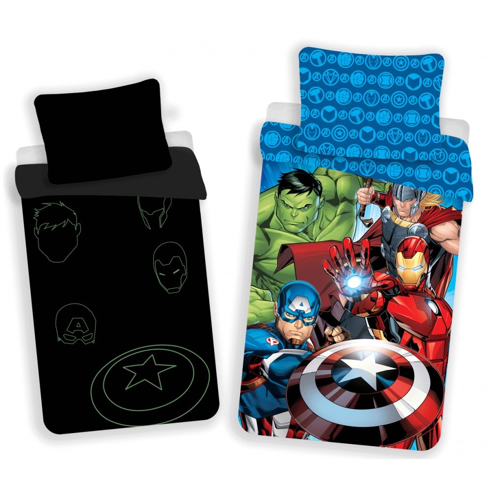 Avengers Assemble Glow in the Dark Bedding Set 140×200cm, 70x90cm