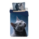 Cat Dark duvet cover 140×200cm, 70x90 cm microfibre