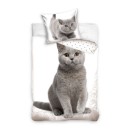 Cat Grey bedding cover 140×200cm, 65×65 cm