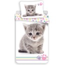 Cat Heart Paw bedding set 140×200cm, 70×90 cm