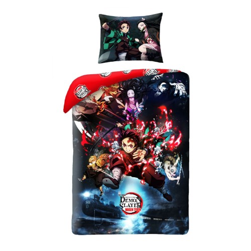 Demon Slayer Mugen Train bedding cover 140×200cm, 70×90 cm microfibre