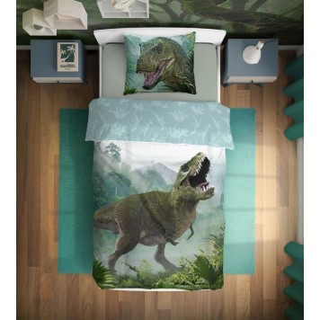 Dinosaur T-Rex Forest Bedding Set 140×200cm, 70×90 cm