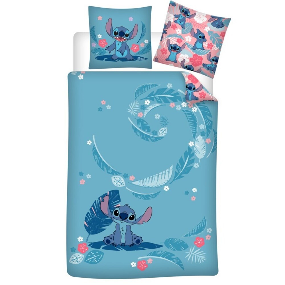 Disney Lilo and Stitch Blue bedding cover 140×200cm, 65×65 cm