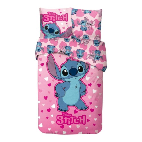 Disney Lilo and Stitch Rose Heart bedding cover 140×200cm, 65x65 cm