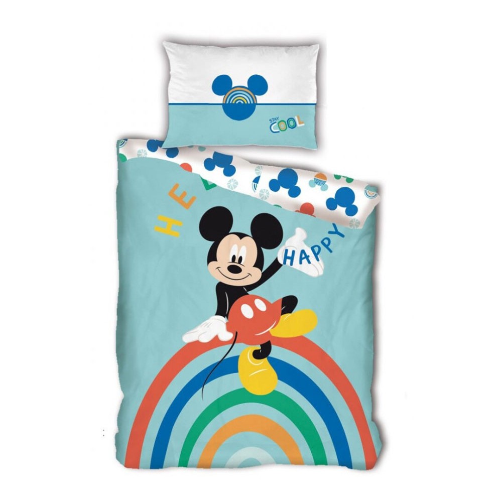 Disney Mickey  Happy bedding set 140×200cm, 63×63 cm microfibre