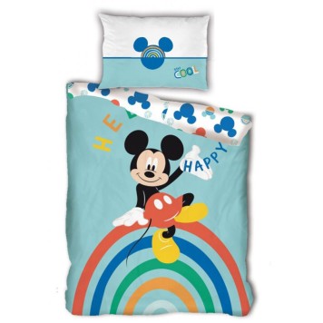 Disney Mickey  Happy bedding set 140×200cm, 63×63 cm microfibre