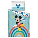 Disney Mickey  Happy bedding set 140×200cm, 63×63 cm microfibre