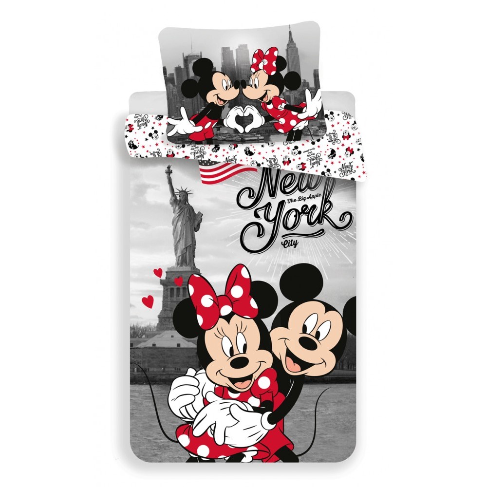 Disney Mickey  Minnie New York Bedding Set 140×200cm, 60×80 cm