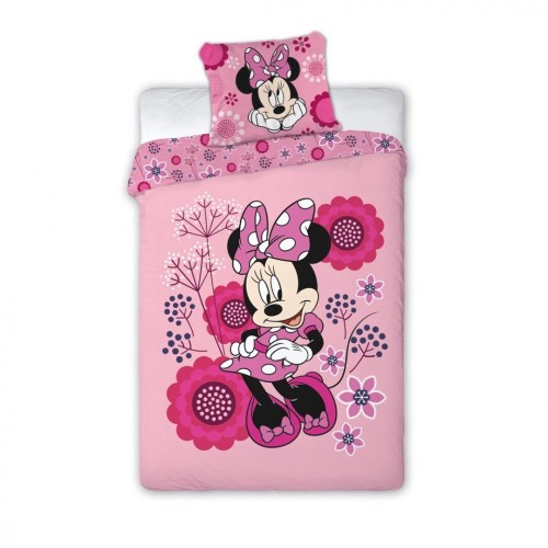Disney Minnie  Flowers bedding cover 140×200cm, 63×63 cm microfibre