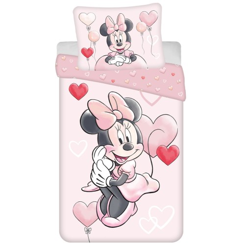 Disney Minnie  Heart Balloons bed linen set 140×200cm, 70×90 cm